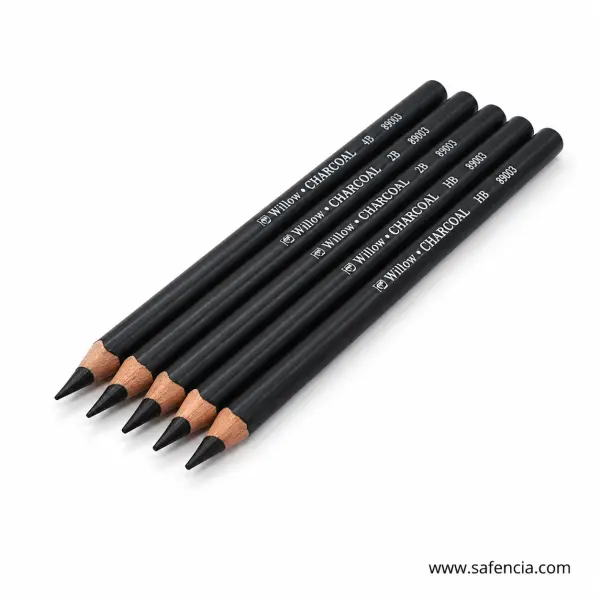Black Charcoal Pencil 1pc — Soft, Medium or Hard
