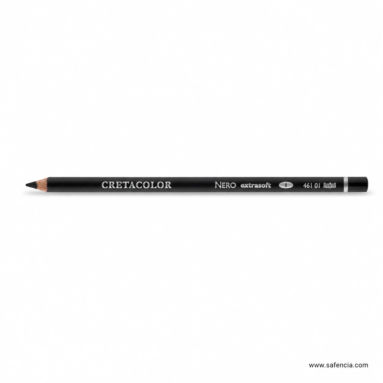 Single Cretacolor Nero oil-based charcoal pencil shown horizontally at full length