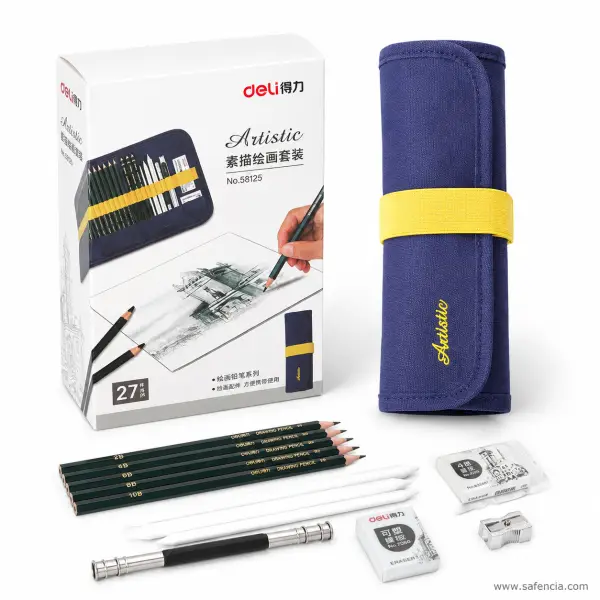 Deli 27-Piece Fine Art Drawing and Sketching Pencil Kit 58025
