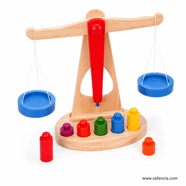 Wooden Balance Weighing Scale Toy for Kids