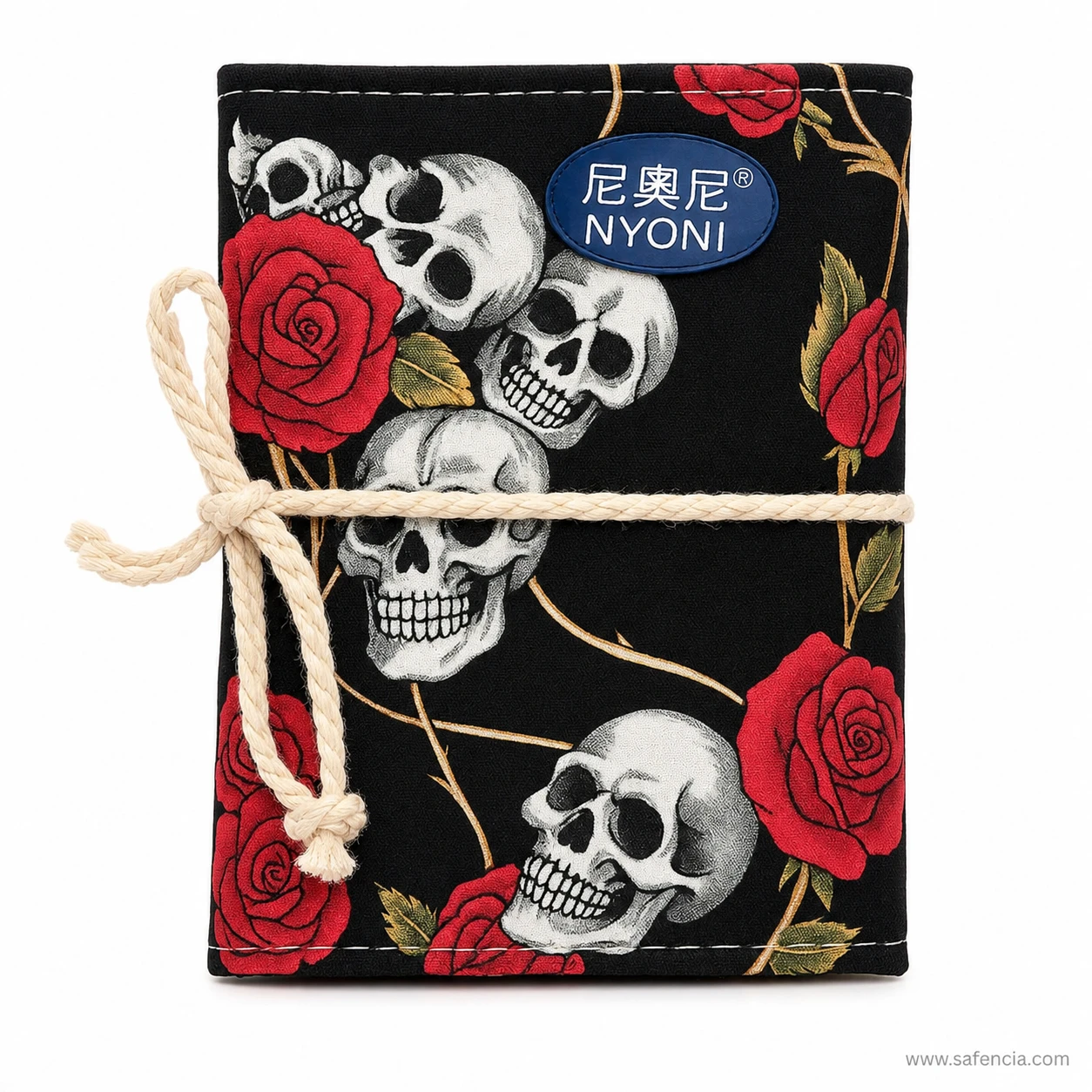 Nyoni 28 piece sketching set roll-up canvas pouch showing elastic slots and individual pencil loops