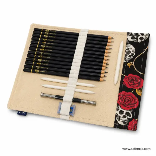 Nyoni Drawing Pencil Set with Roll Pouch — 28 Pieces