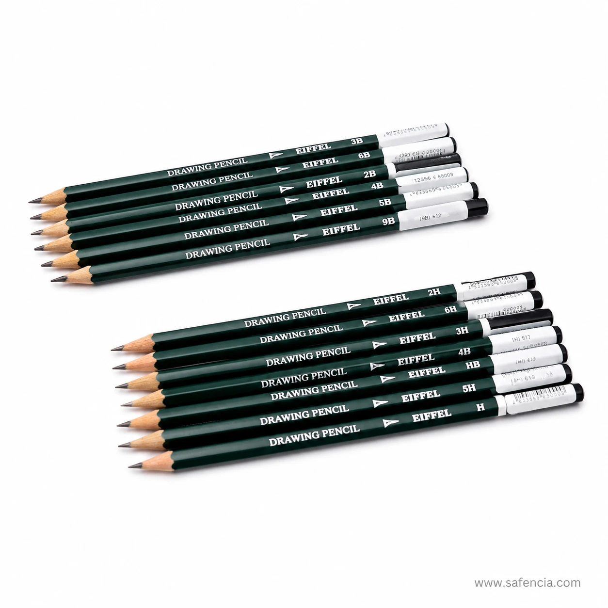 Eiffel quality drawing pencil sharpened graphite core and wooden barrel closeup