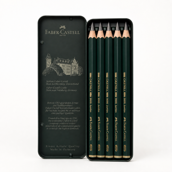 Faber-Castell 9000 Jumbo Graphite Pencil Tin Set of 5