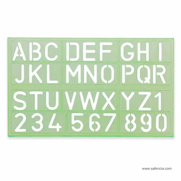 Stencil Alphabetic Scale with Letters and Numbers