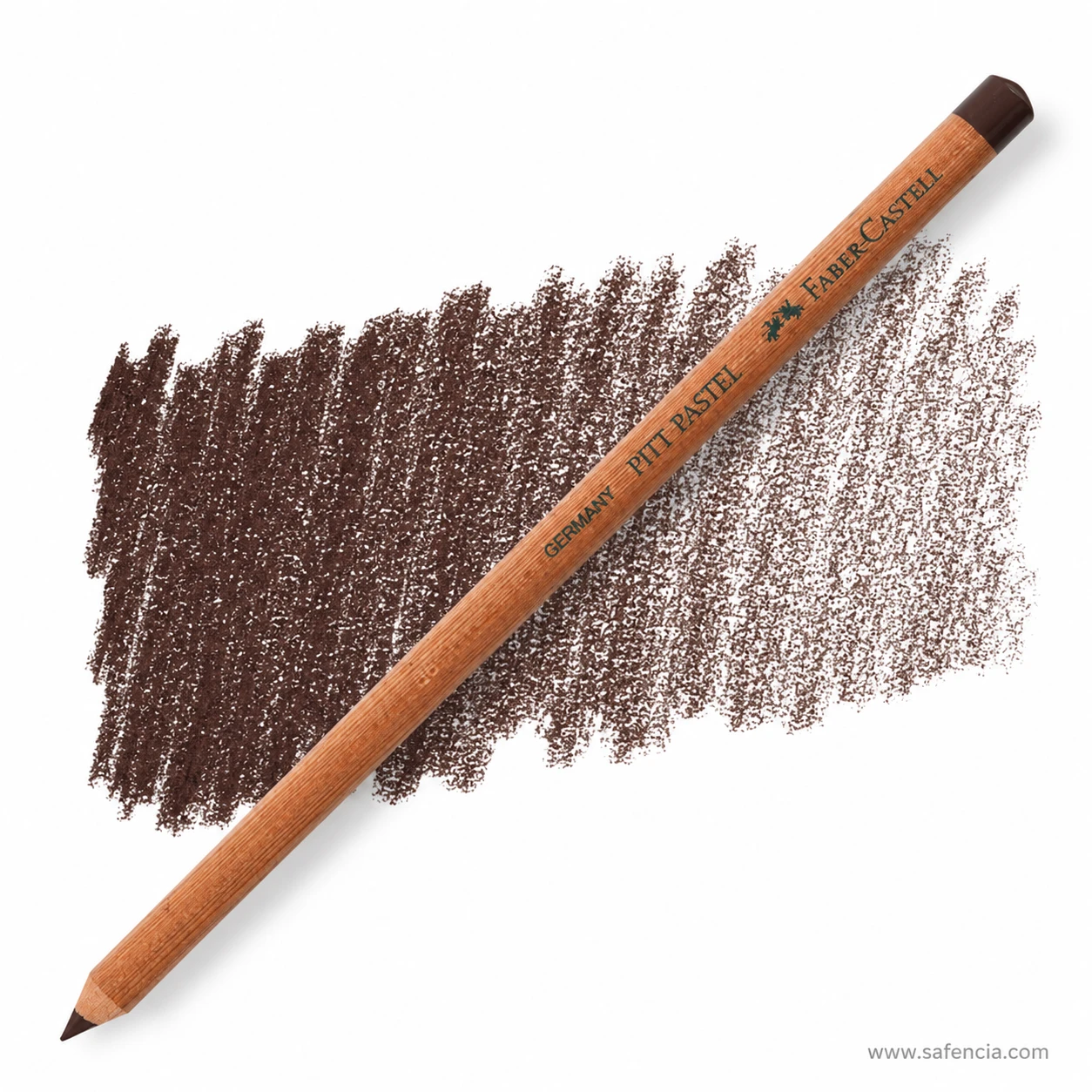 Single Faber-Castell Pitt Pastel Light Sepia pencil displayed full length on a clean white background