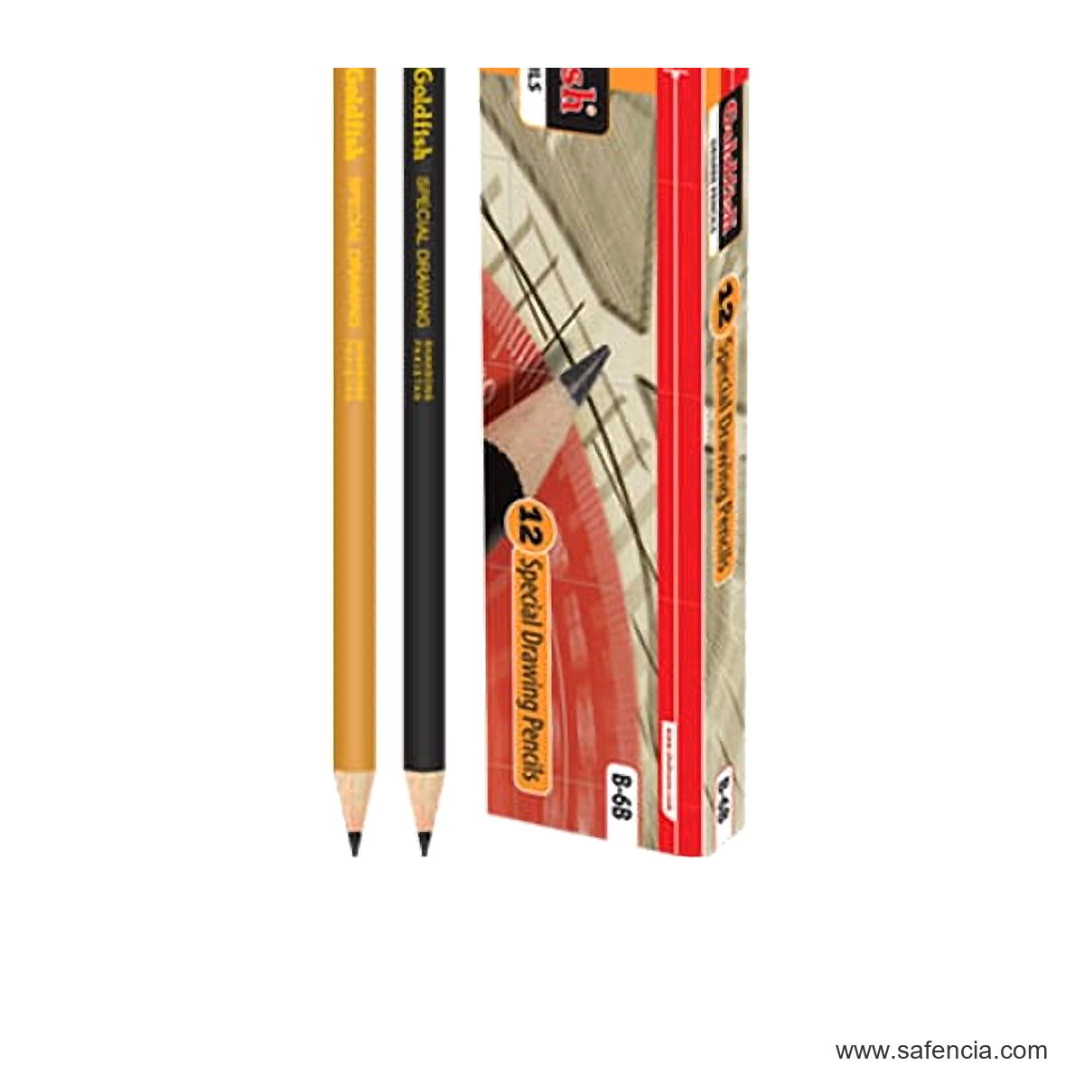 Goldfish Degree Drawing Pencils Pack of 12 goldfish drawing pencil barrel and tip detail shown clearly on a clean white Safencia product canvas