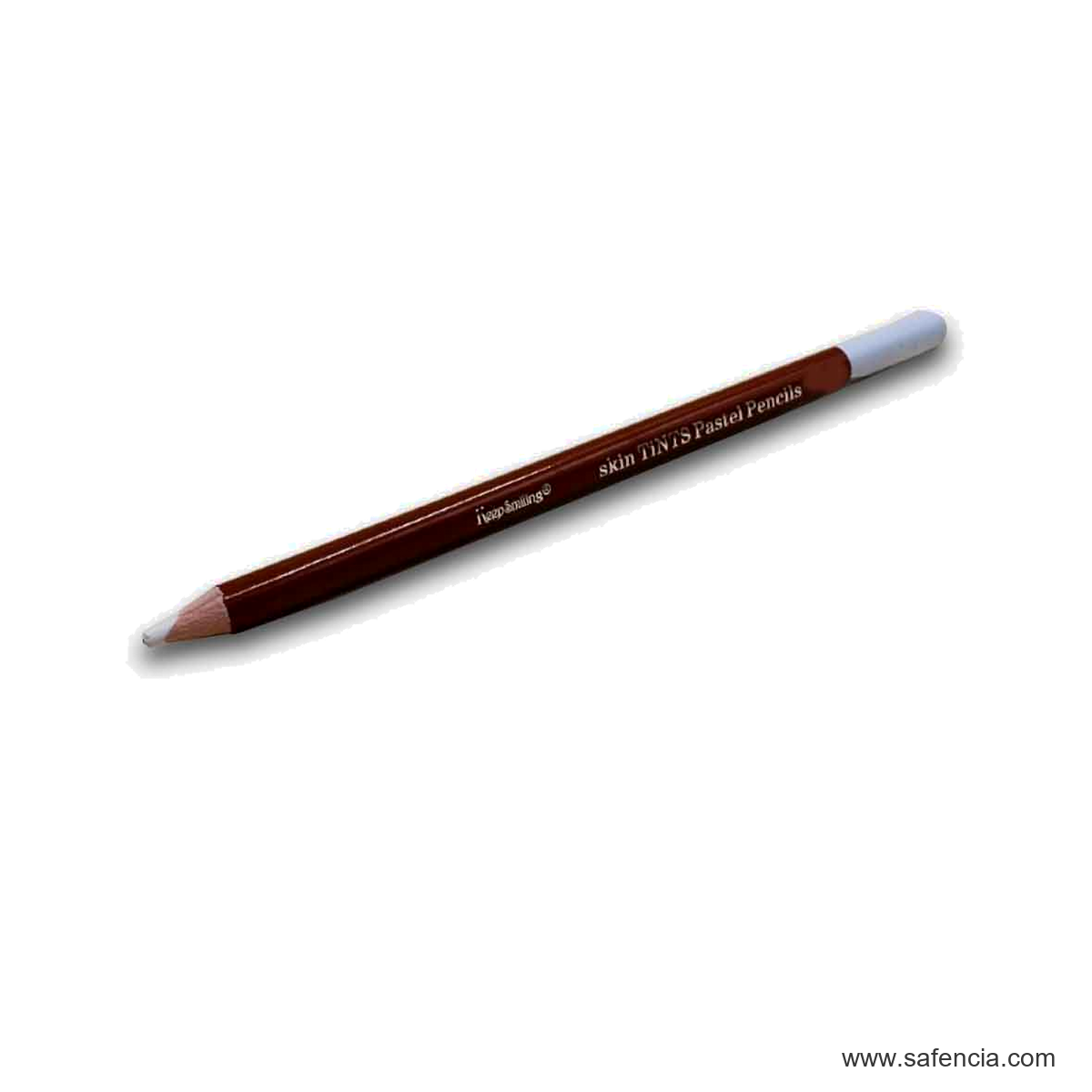 Keep Smiling White Charcoal Pastel Pencil 1pc keep smiling white charcoal pencil angled view shown clearly on a clean white Safencia product canvas