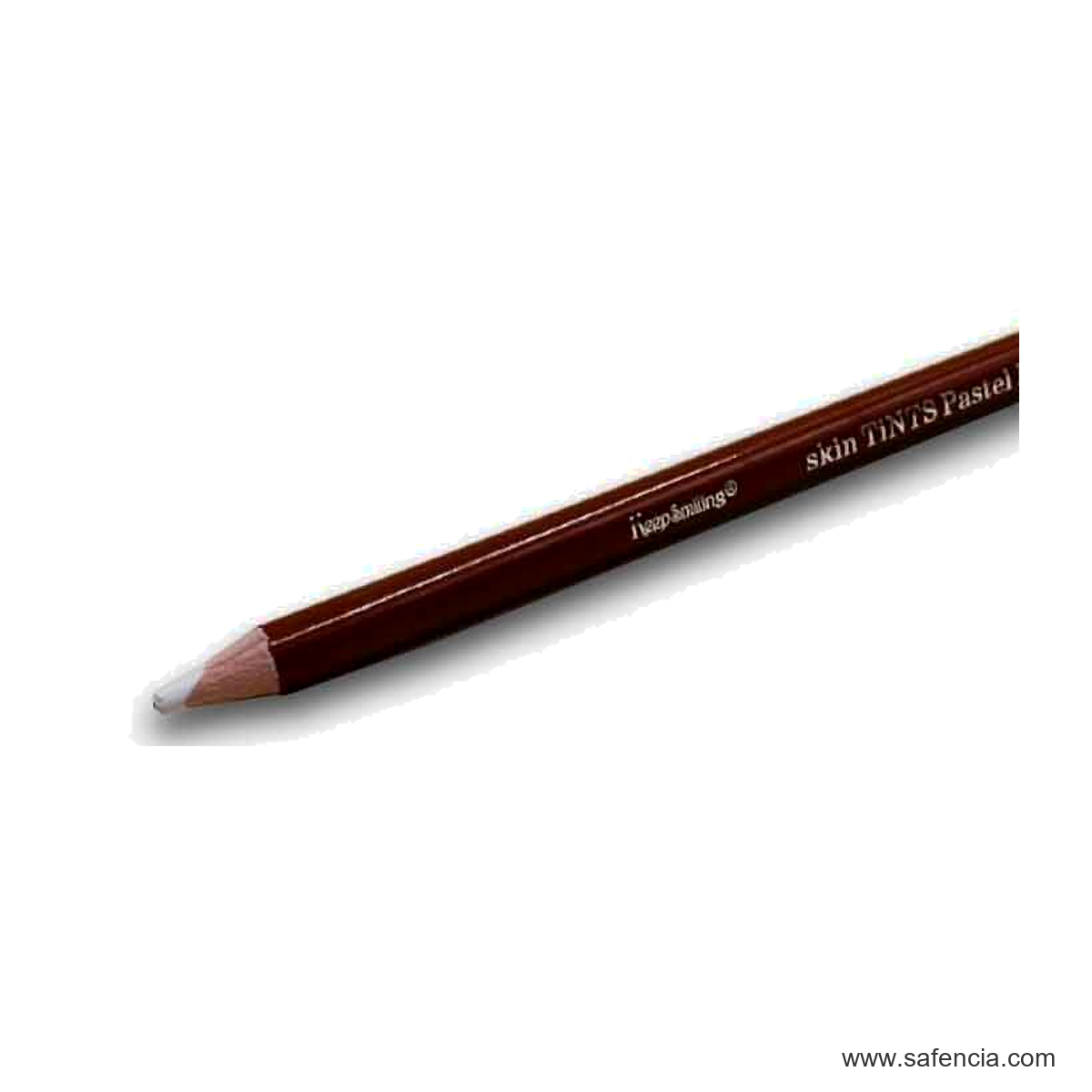 Keep Smiling White Charcoal Pastel Pencil 1pc keep smiling white pastel pencil tip detail shown clearly on a clean white Safencia product canvas