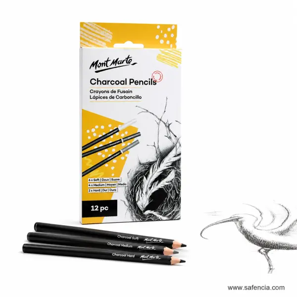 Mont Marte Charcoal Pencils Pack of 12
