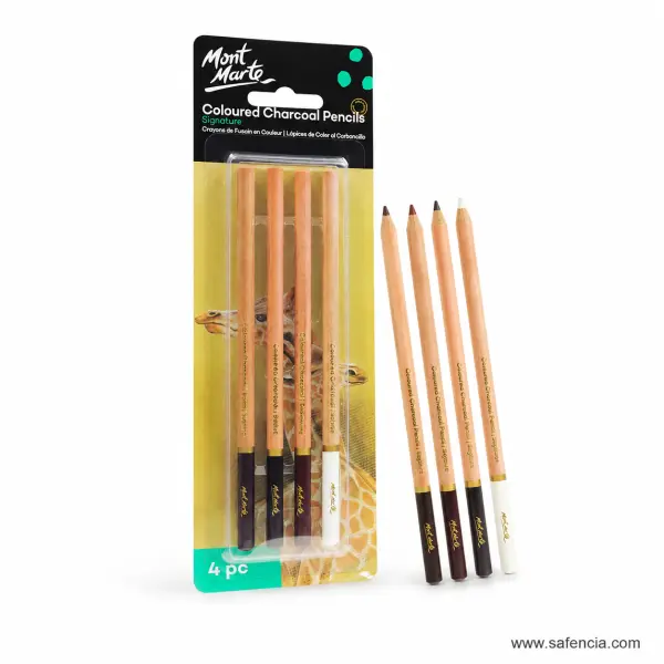 Mont Marte Coloured Charcoal Pencils 4pcs