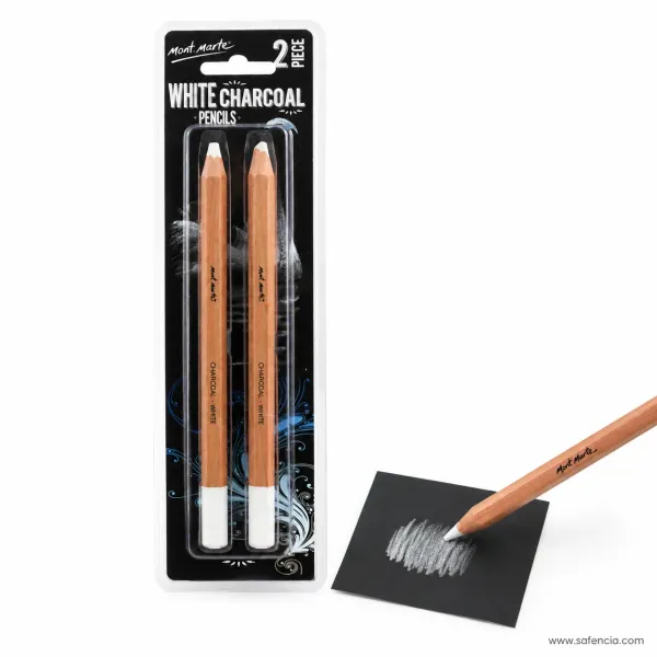 Mont Marte White Charcoal Pencils 2pcs Set