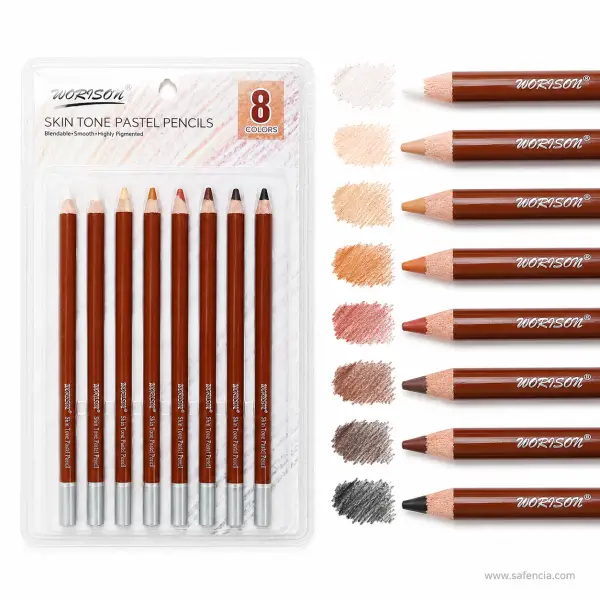 Worison Skin Tone Pastel Pencils, Set of 8