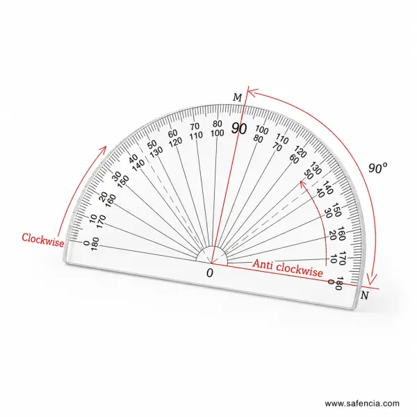D Half 8 Inch Transparent Protractor