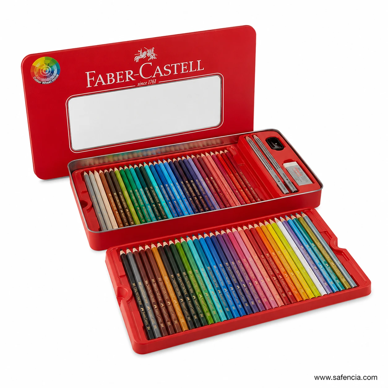 Macro closeup of pre-sharpened Faber-Castell 60 classic colour pencil pigment tips