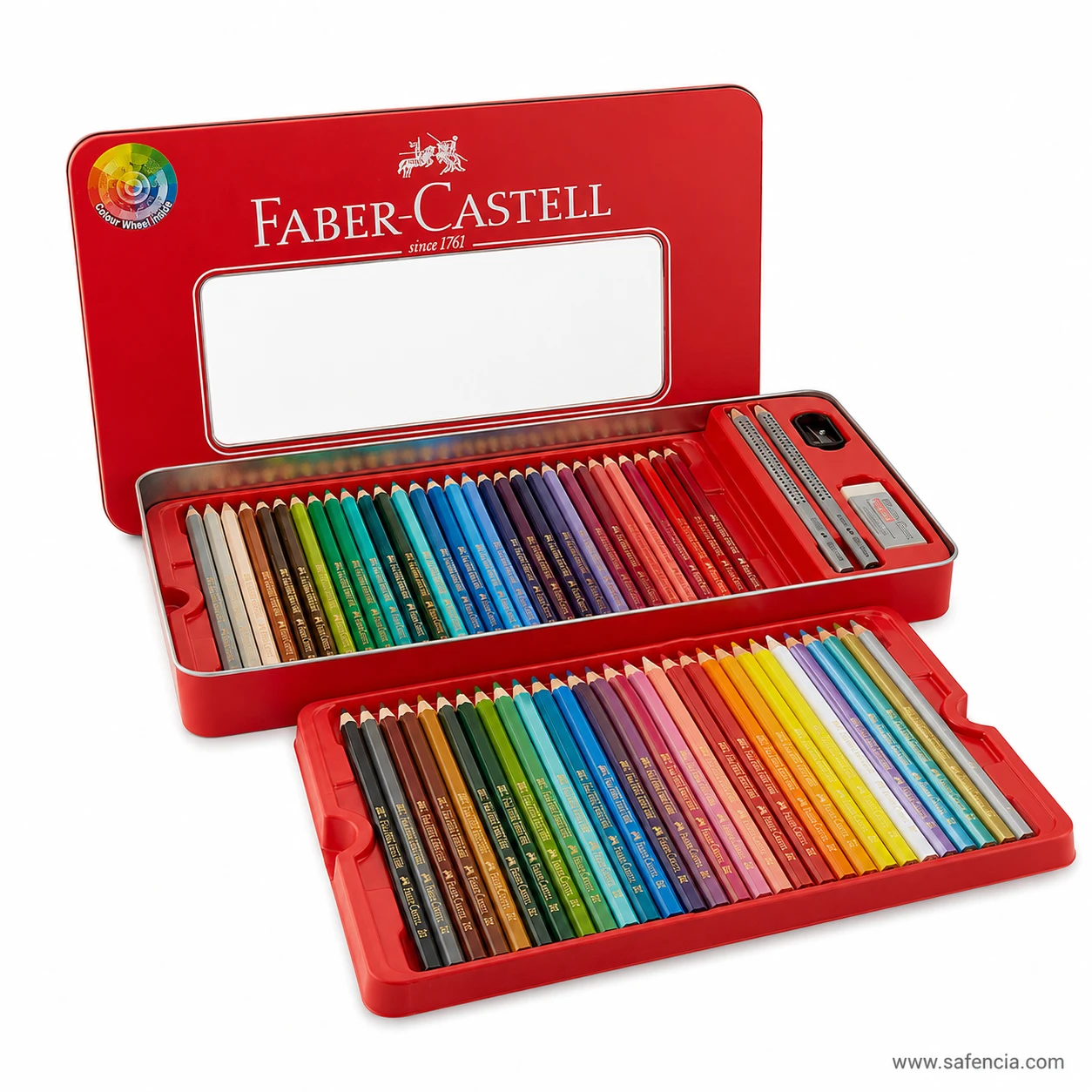 Faber-Castell classic colour pencils 60 set arranged in dual-tier storage trays