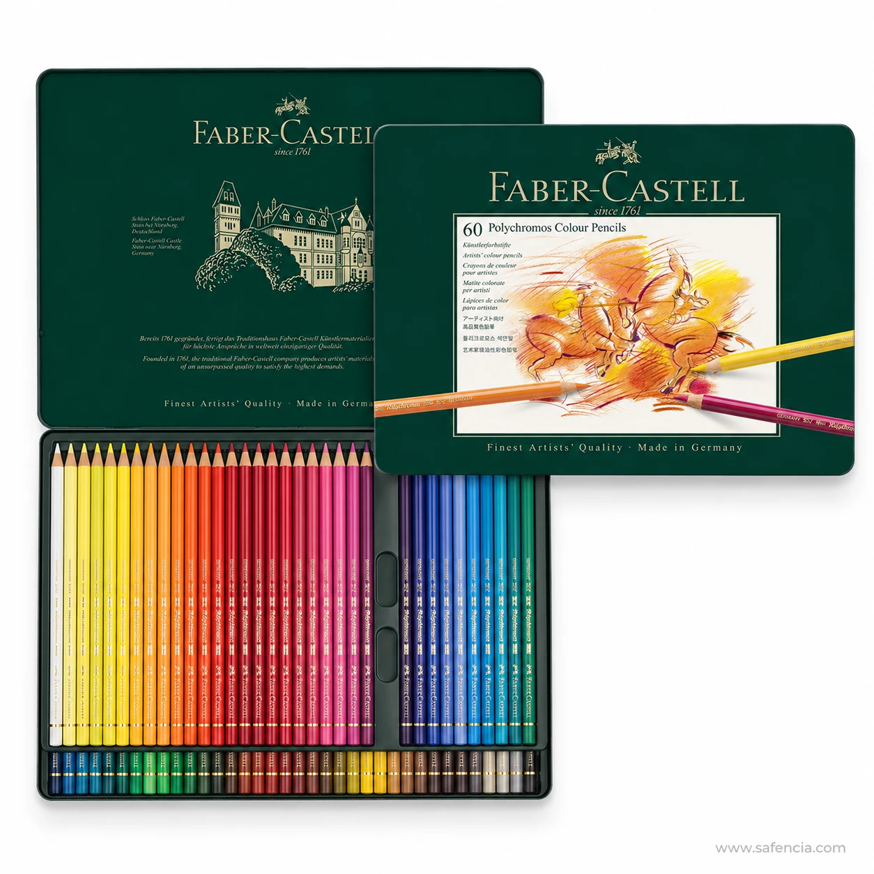 Faber-Castell Polychromos artists colour pencils compact 12 piece metal tin set