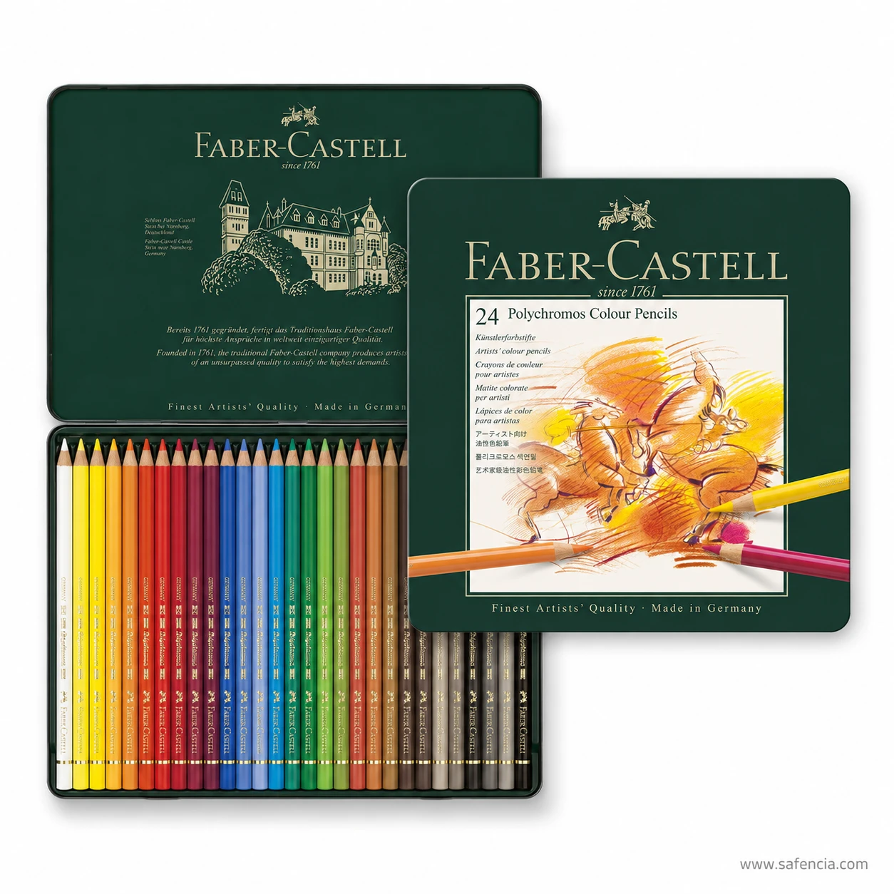 Faber-Castell Polychromos artists colour pencils 24 piece metal tin collection