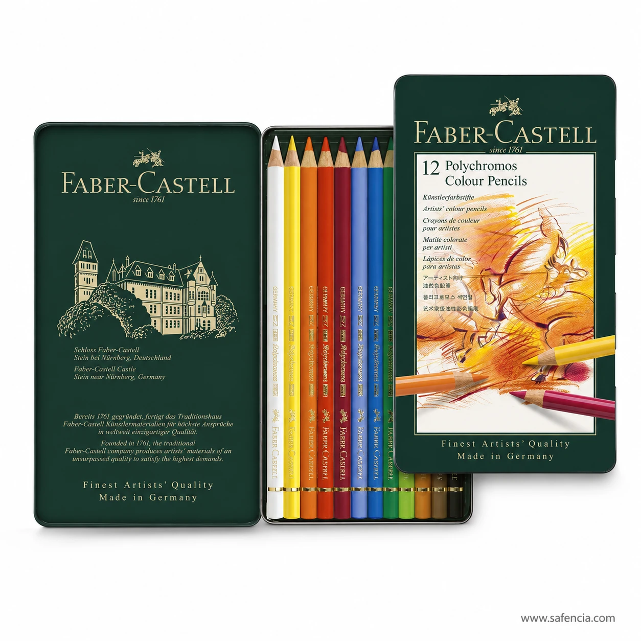 Faber-Castell Polychromos artists colour pencils 60 piece comprehensive metal tin