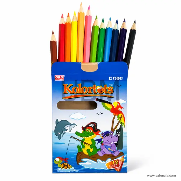 Oro Kolortots Half-Size Colour Pencils, 12 Colours (#101)