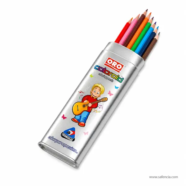 Oro Coloroid Colour Pencils Tin Tube Pack