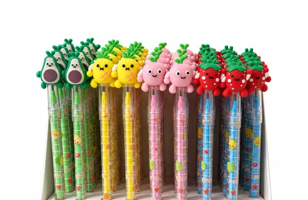 Cute Fruit Topper Stacking Pencil for Kids