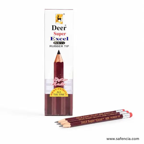 Deer Super Excel Pencil with Rubber Tip, Pack of 12