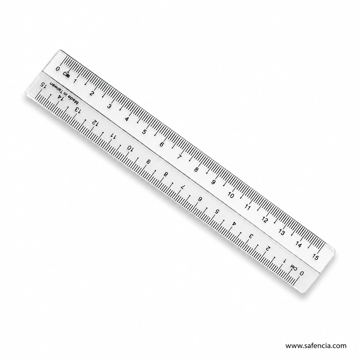 Transparent 400star plastic school scale with fine black graduation ticks and numbered edges