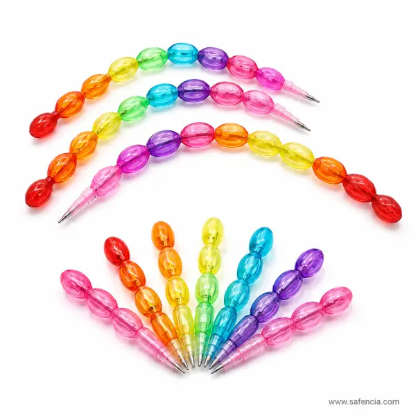 Multicolour Beaded Plastic Pencils, Pack of 4
