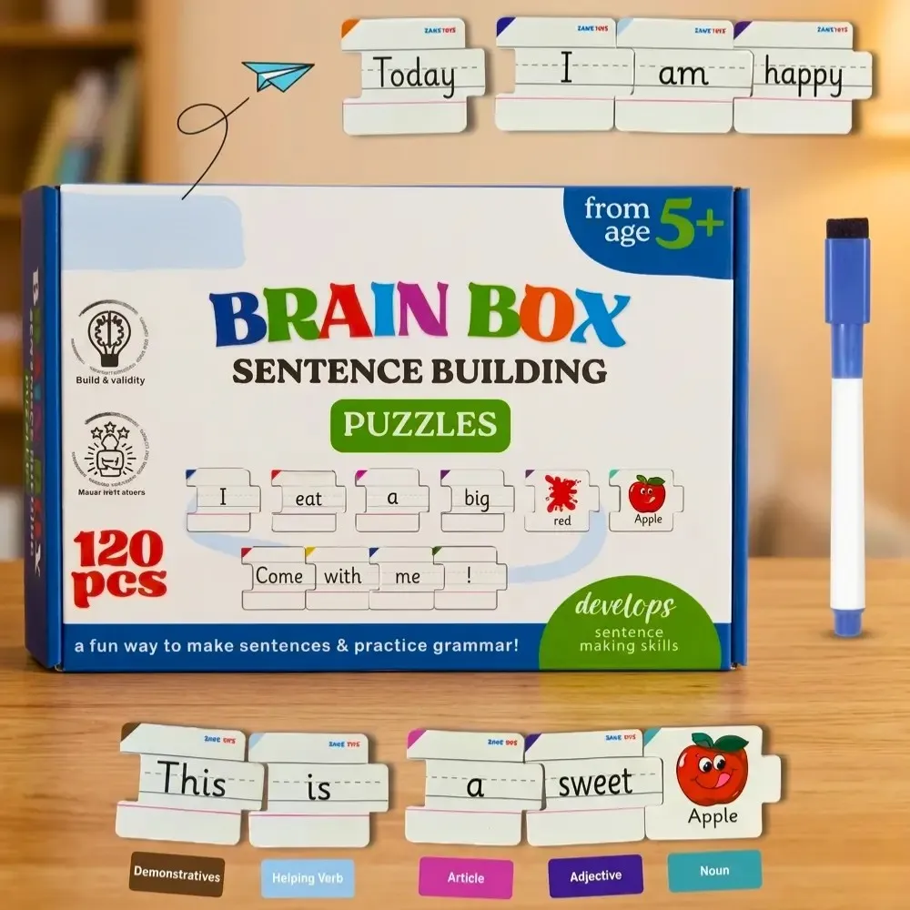 120 Pcs Brain Box Sentence Building Puzzles