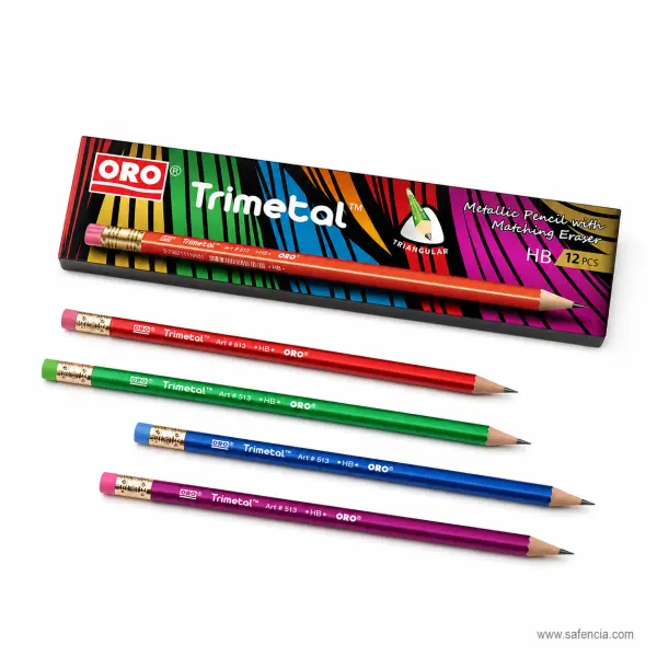Oro Trimetal Triangular HB Pencils, Art #513