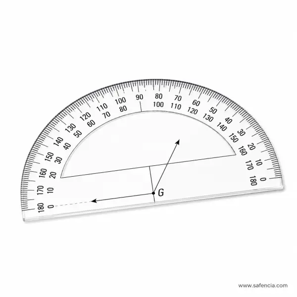 D Half 6 Inch Transparent Protractor