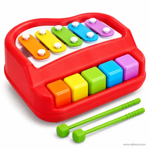 2 in 1 Baby Piano and Xylophone Toy with 2 Mallets