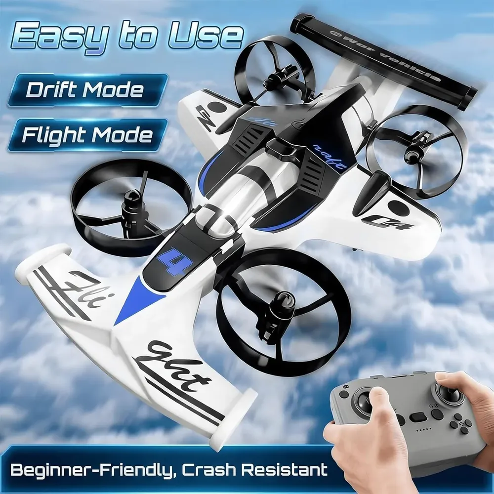 2-in-1 RC Drift Car & Flying Drone