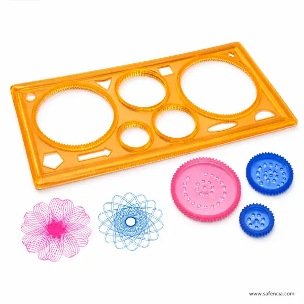 Stencil Design Ruler with 3 Pattern Wheels