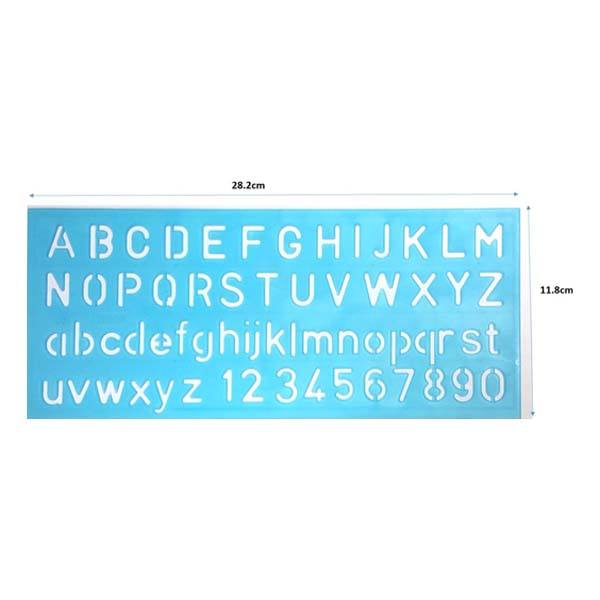 Stencil Ruler with Alphabet and Numbers