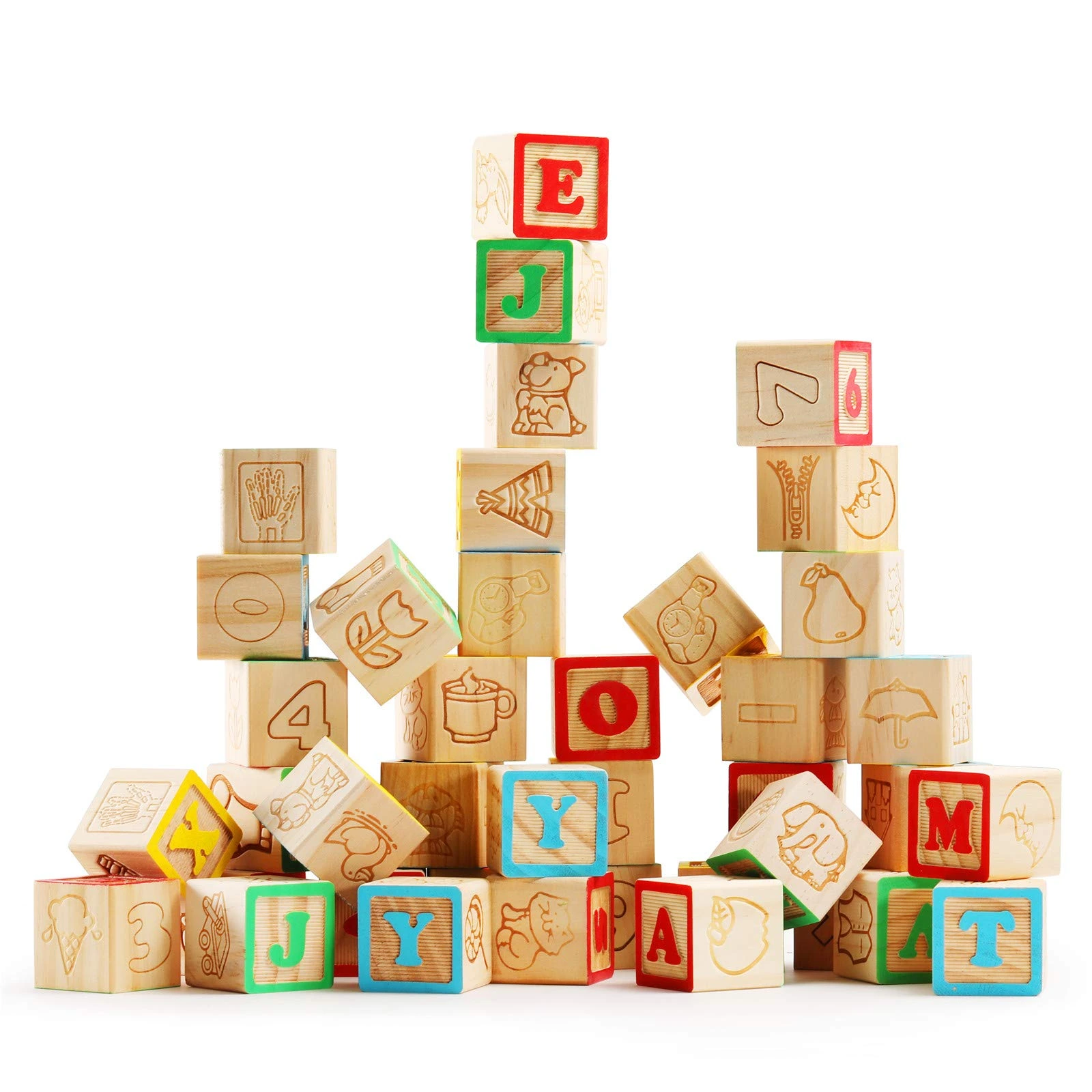 27 Pcs Wooden ABC and 123 Blocks Set