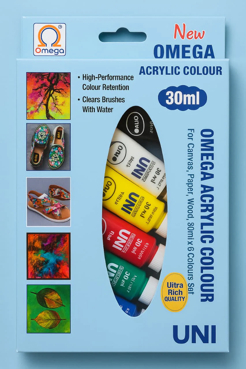 Acrylic Colors Set- 6 Acrylic Color Tubes