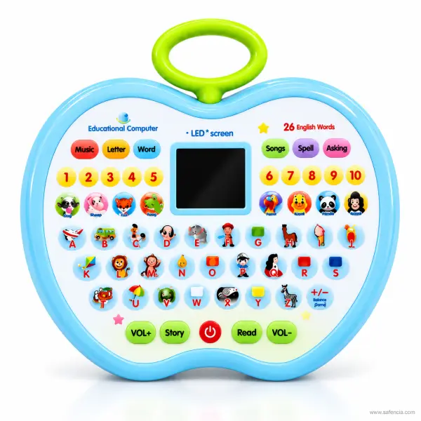 Apple Shape Kids Learning Pad with LED Screen and 26 English Words