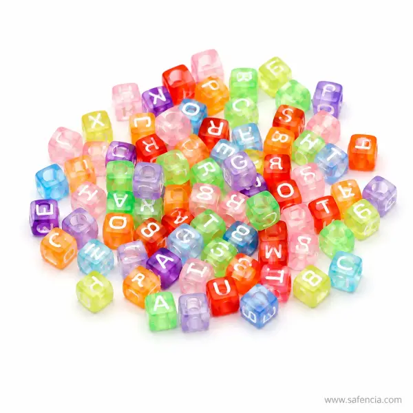Plastic Alphabet Beads Multicolour Craft Pack