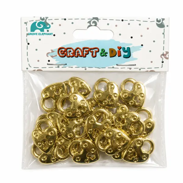 Heart Padlock Charms Golden Craft Pack