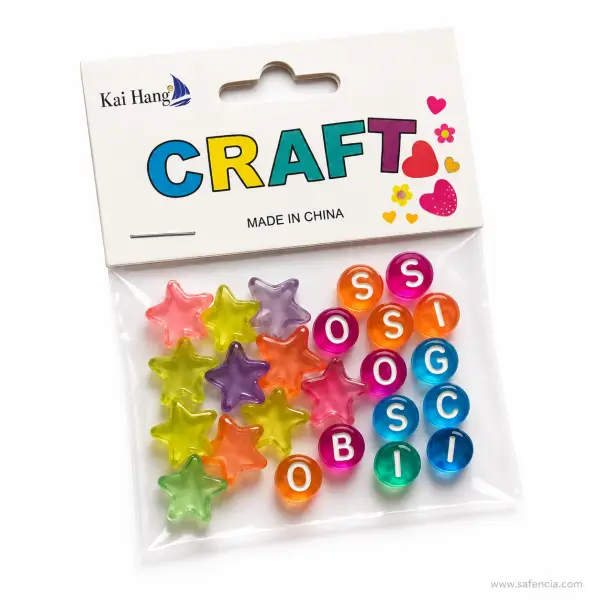 Transparent Craft Beads Stars and Letters Pack