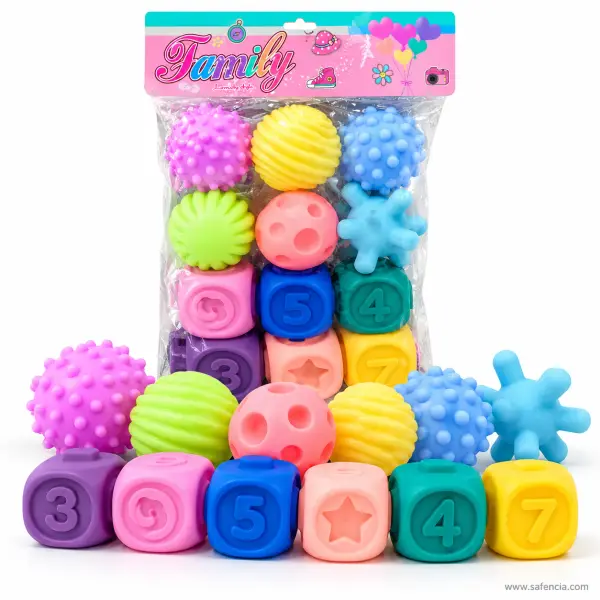 Baby Sensory Balls and Soft Blocks Set (12 Pcs)