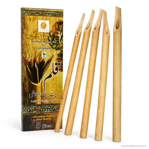 Bamboo Qalam Set for Calligraphy — 5 Handmade Reed Pens in a Box