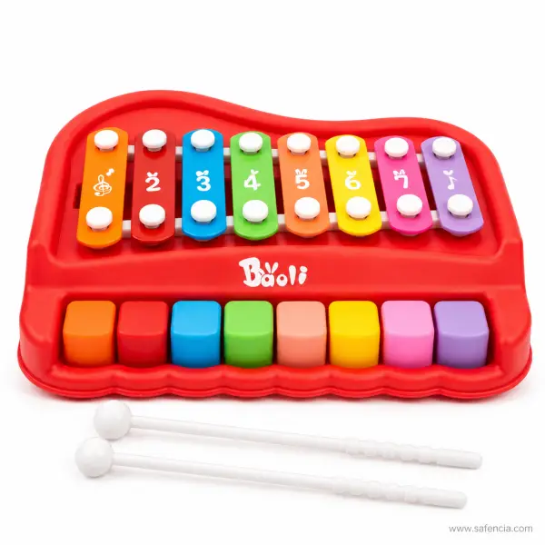 Baoli 2 in 1 Xylophone Piano Toy with 8 Keys and 2 Mallets (No. 2005)