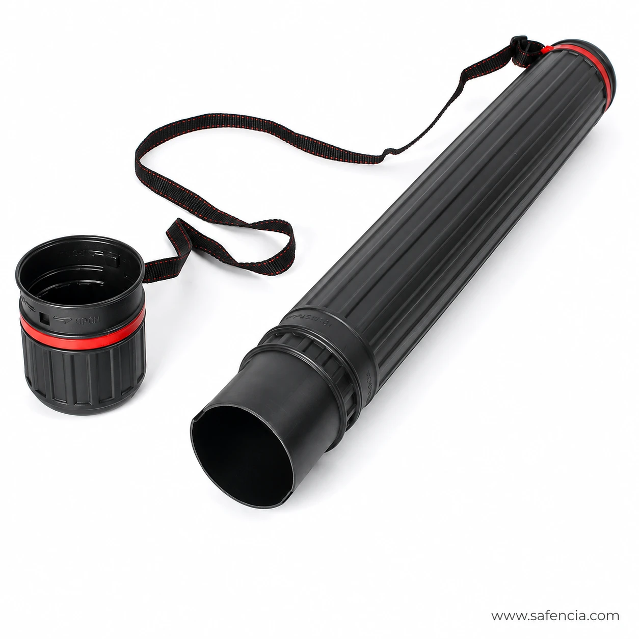 Drawing tube holder with the screw cap removed showing the open mouth