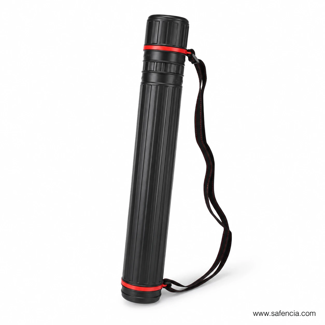 Reverse side of the black drawing tube holder showing the strap adjuster