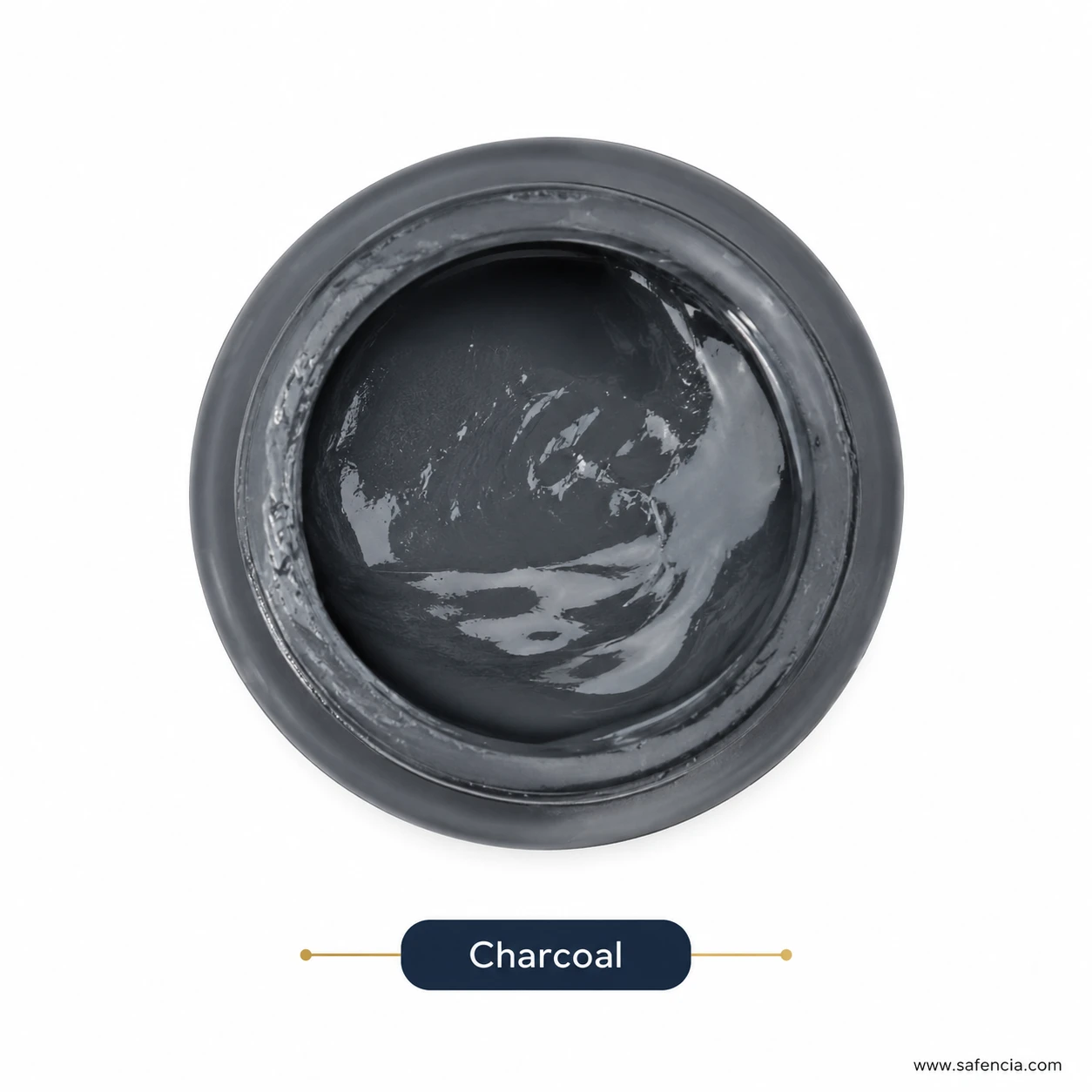 Bluebird 100 mL Charcoal specialty fabric paint jar showing deep matte slate grey pigment consistency