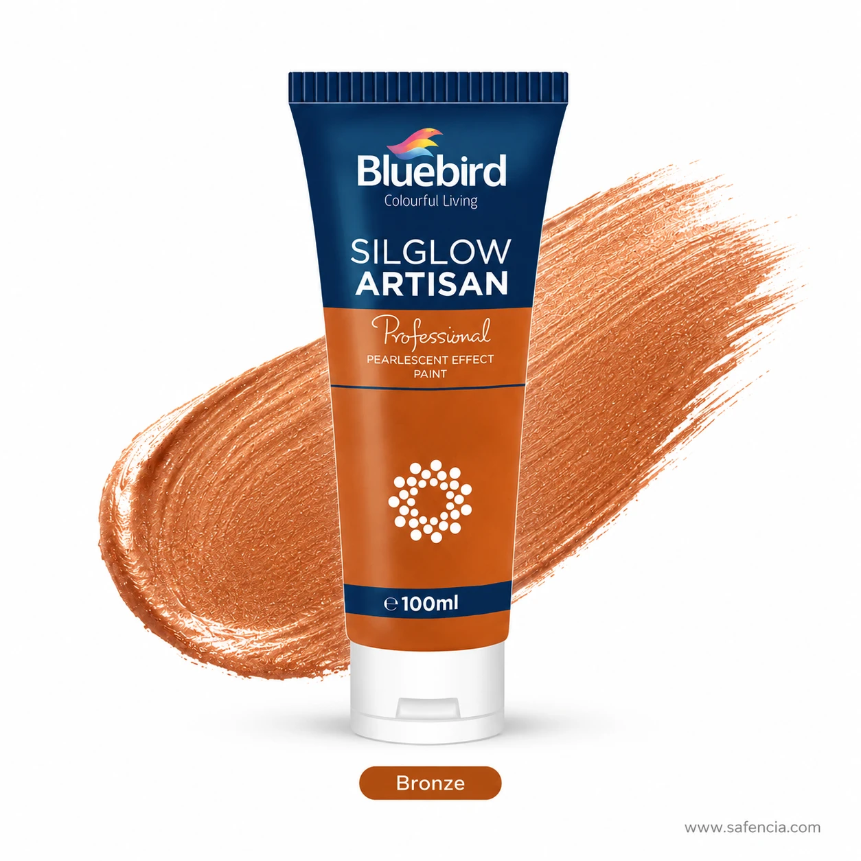 Bluebird Silglow Artisan 100 mL Bronze tube with deep antique bronze metallic paint swatch