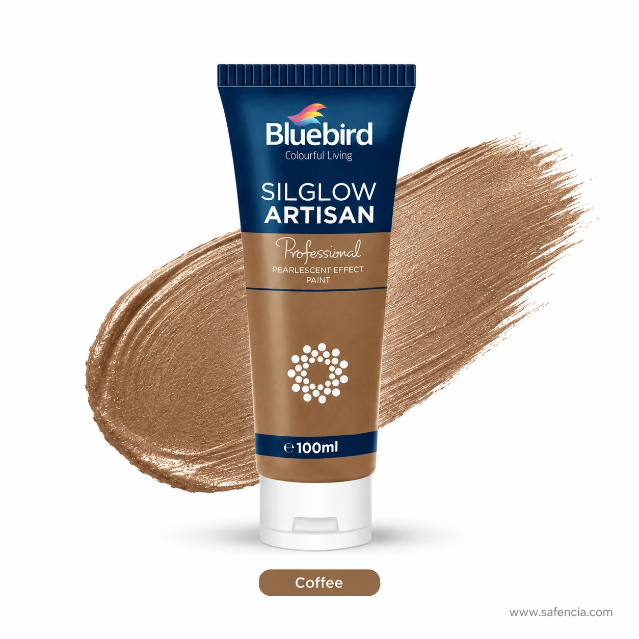 Bluebird Silglow Artisan 100 mL Coffee tube with rich golden bronze-brown metallic paint swatch